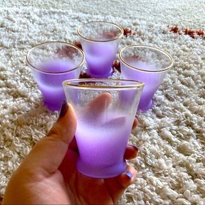 Purple Blendo Gold Rim Shot Glasses (4)